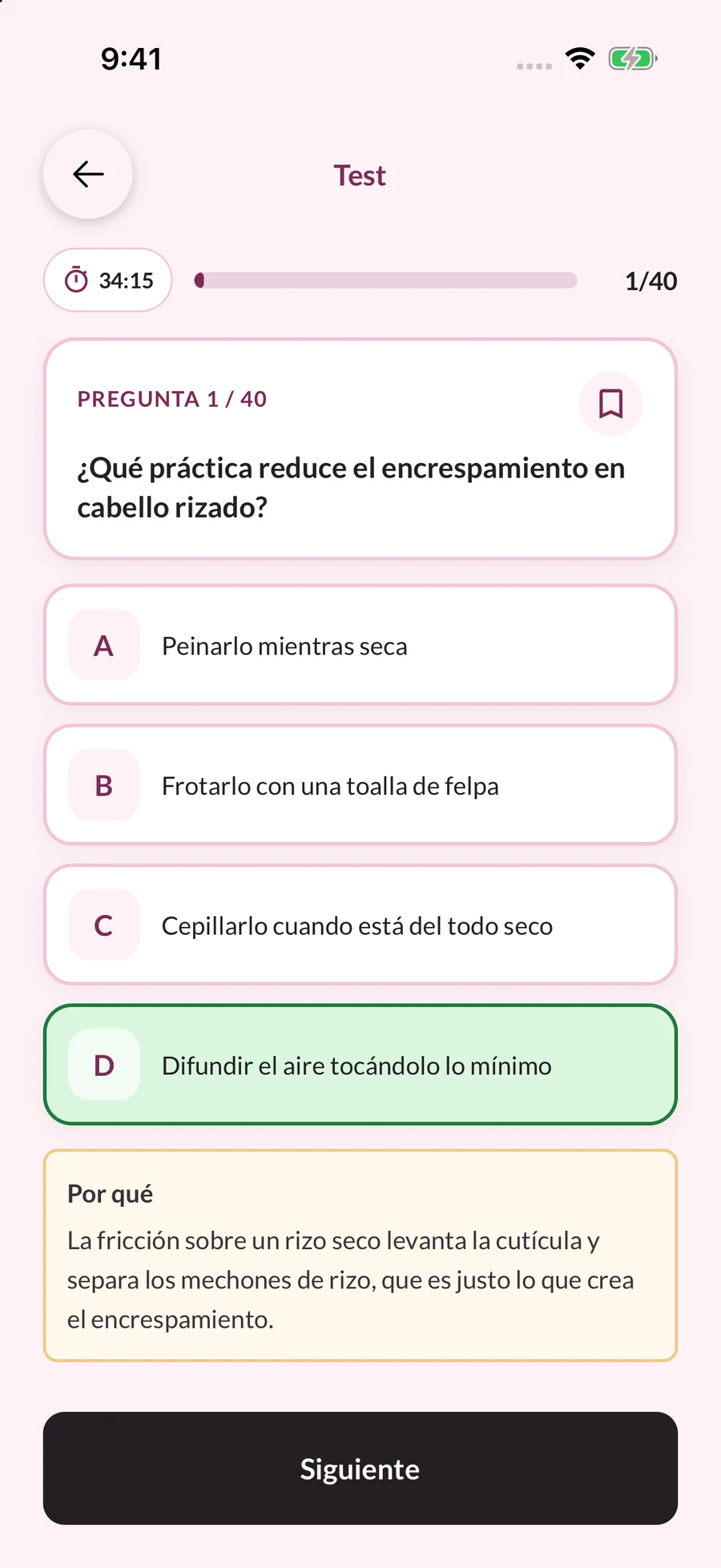 Captura real de GlowExam: Practica. Entiende el porqué.
